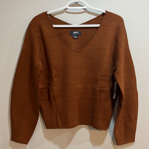 Maeve by Anthropologie V neck Brown Sweater - Picture 5 of 11